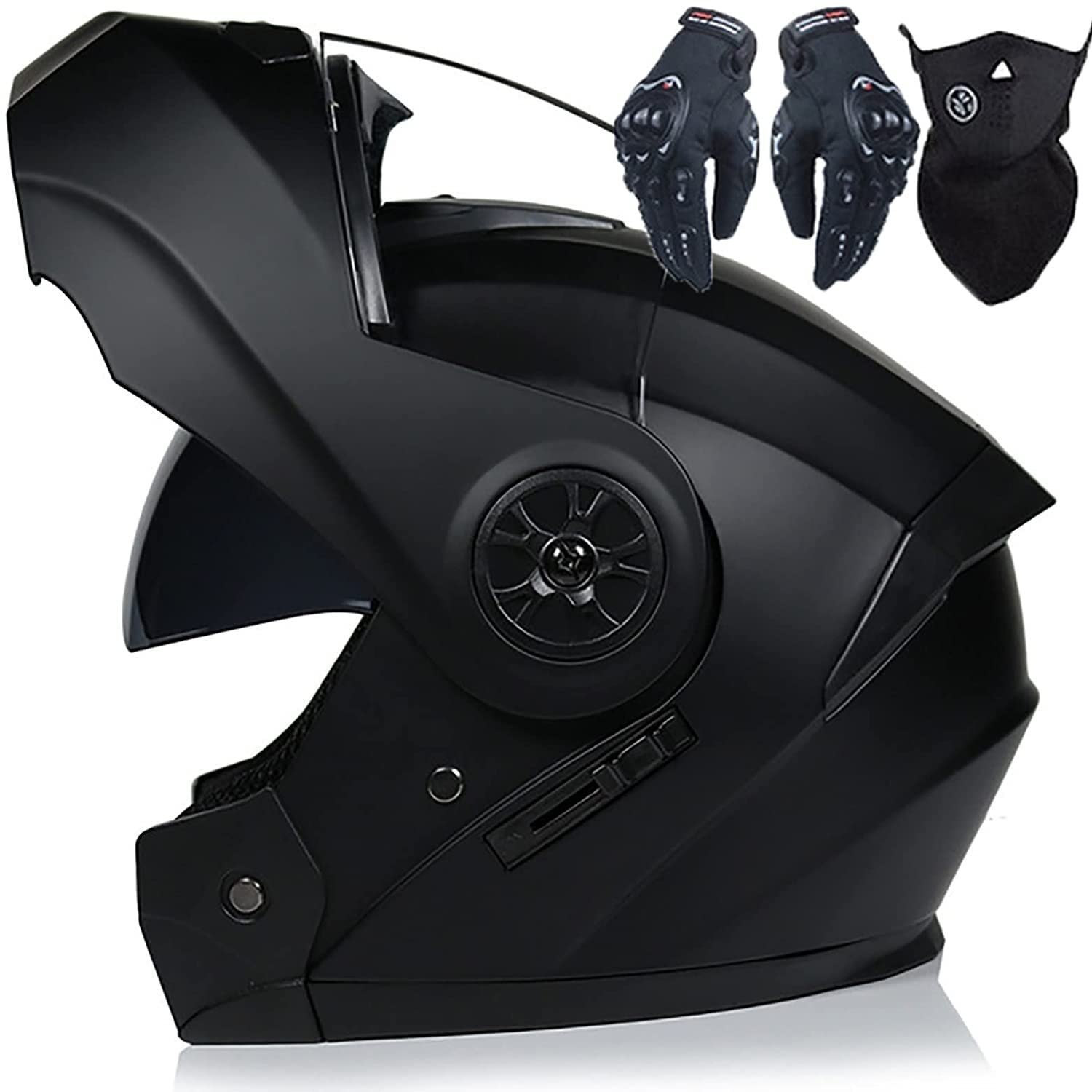 Klapphelm Motorradhelm Integralhelm Damen Herren,DOT/ECE-Zertifiziert Mit Doppelvisier Belüftungssystem Modular-Helm Mopedhelm Rollerhelm (Color : D, Größe : L=59-60cm)