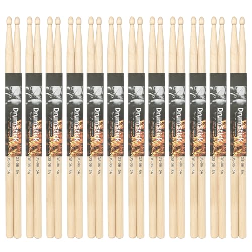 12 Paar 5A/7A Trommel Stick Komfortable Hand Grip Drumstick Rutschfeste Leichte Ahorn Holz Drumsticks Für Schlagzeuger Anfänger