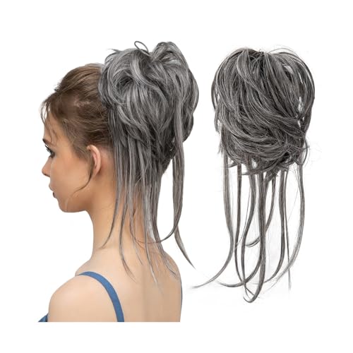 Haarteil Haargummi Synthetische elastische Messy Bun-Haarteile, lockiges Haargummi, schwarz, blond, braun, Chignon-Band, Hochsteckfrisur, Donut for Frauen, natürliches Kunsthaar Haarverlängerung(4 60)