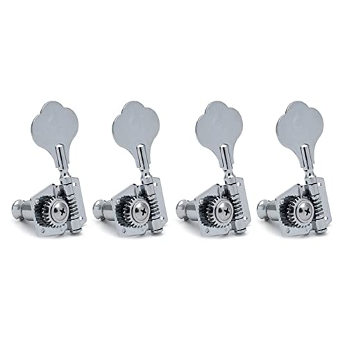 Gitarren Stimmwirbel 4R 4L 2R2L. Geöffnete Elektrische Bassgitarre-Tuning-Pegs-Maschinenköpfe-Tuner Für Bass Chrome Black (Color : Chrome 4L)