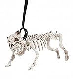 W WIDMANN MILANO Party Fashion 01373 - Skelett Hund mit Leine, 45 cm, Partydekoration, Halloween, Karneval, Mottoparty