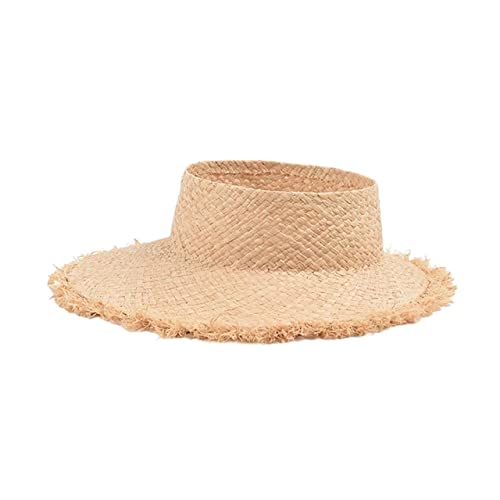 YIHANSS Sonnenhut Strandhut Sommer Raffia Zylinderhut Neu Damen Sonnenhut Lässig Elegant Strandhut Strohhut Hüte