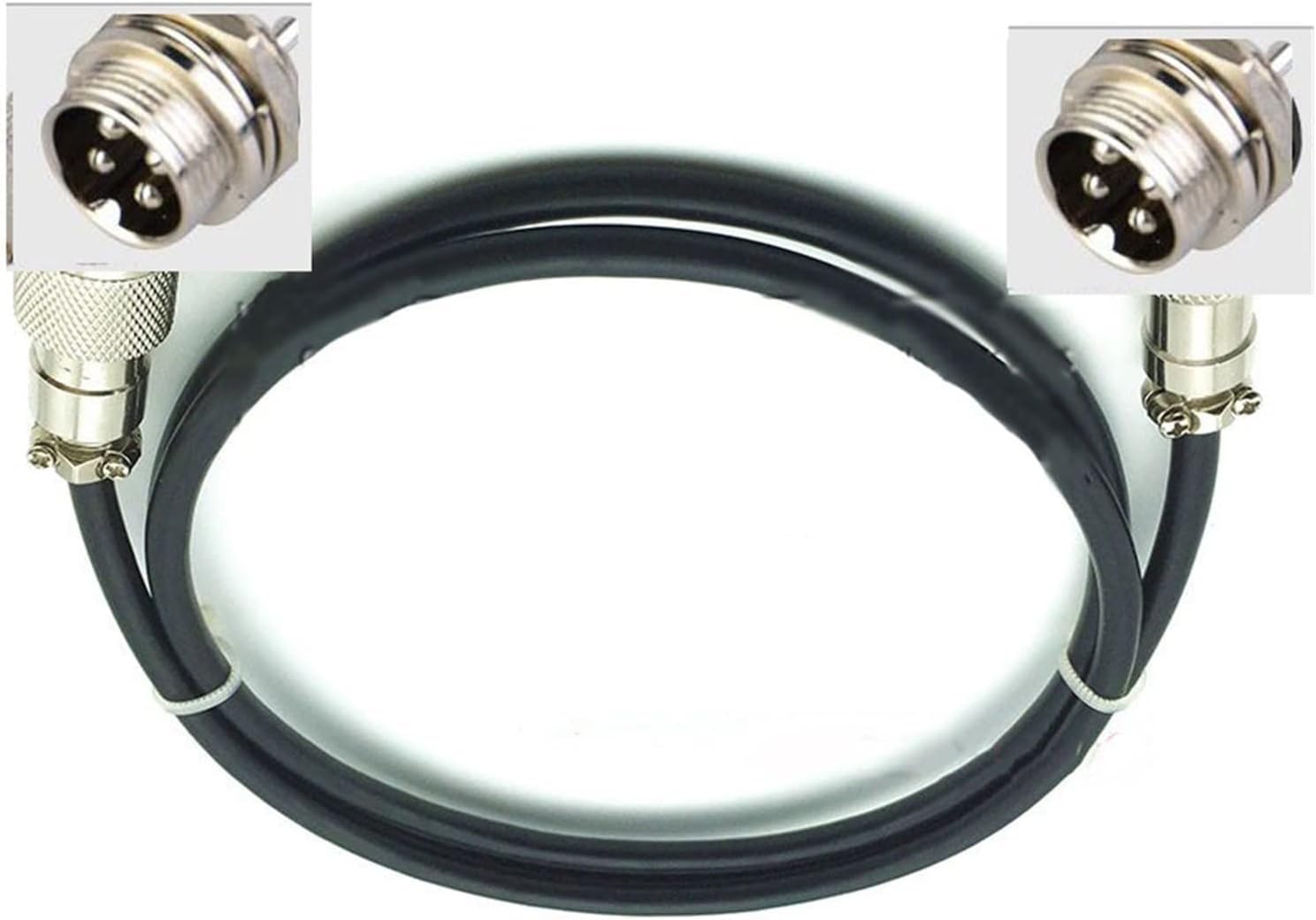 WANGFHAO 2 m GX16 16 mm Luftfahrt-Stecker auf Business-Luftfahrt-Buchse(3 pin)