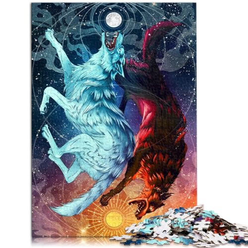 Spiel-Geschenk-Puzzle „Sonne und Mond“ und das Puzzle 1000 Teile für Erwachsene, Holzpuzzle, Spaß bei Aktivitäten zu Hause, Geburtstagsgeschenk, Reisegeschenk, 1000 Teile (50 x 75 cm)