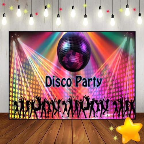 Disco Fieber Tänzer Party Let's Glow Craz Foto Dekoration Kust Geburtstag Hintergrund Fotografie Kulissen Banner 350x230cm