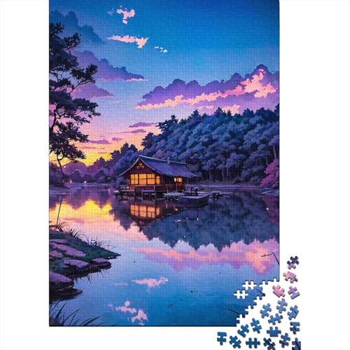 Holzpuzzle im japanischen Stil für Teenager, Kunstpuzzle für Erwachsene, 1000 Teile, Weihnachtsgeburtstagsgeschenk für Erwachsene und Teenager (Größe: 75x50cm)