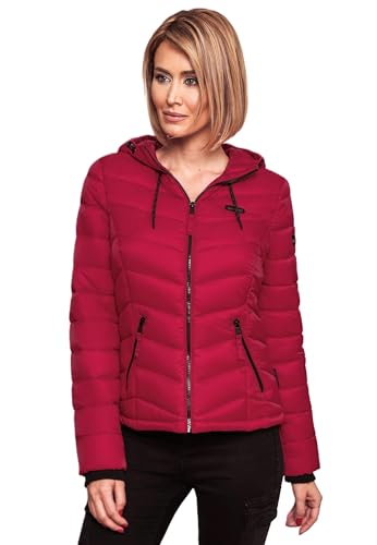 MARIKOO Damen Jacke Steppjacke Winter Übergangsjacke gesteppt Herbst B403 [B403-Kuala-Fuchsia-Gr.M]