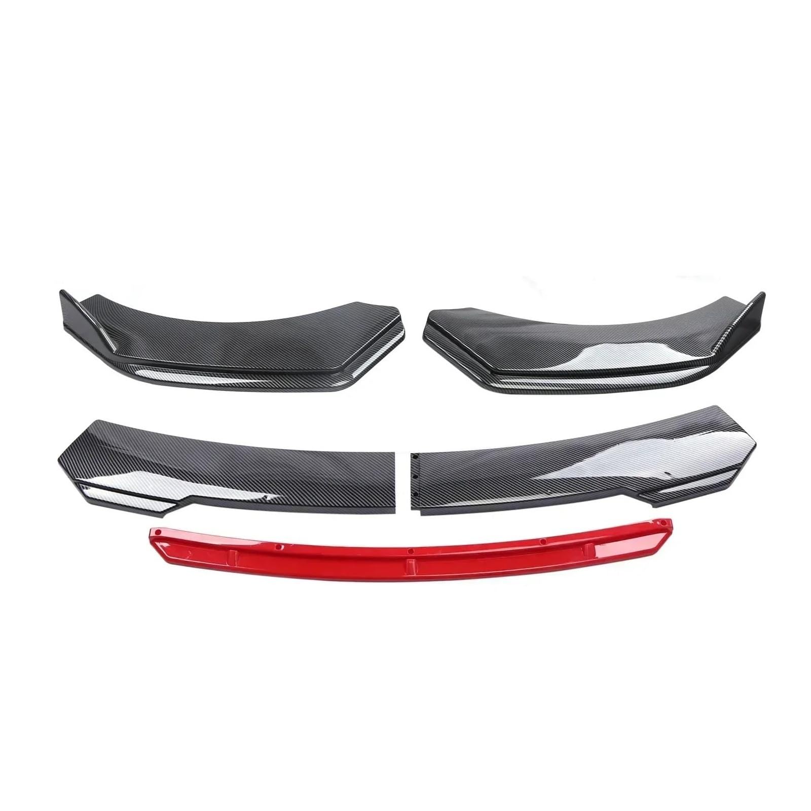 Frontspoiler Lippe Für A4 Für A5 Für A6 S4 S5 Auto Front Körper Stoßstange Spolier Lippe Kinn Diffusor Splitter Air Dam Kit Schutz Schutz Abdeckungen Frontstoßstange Spoiler(Carbon Fiber Red)