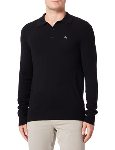 Merc Herren Spey Poloshirt Sweater, Schwarz, Large