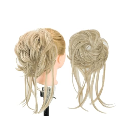 Haarknoten, Unordentlicher Haarknoten Hochsteckfrisur Lange Haargummis Wickeln Pferdeschwanzverlängerung Gewellte Haarteile Chignon Stirnband,für Hochsteckfrisur-Perücke(Color:Dirty Blonde)