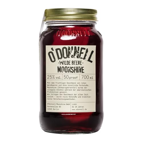 O'Donnell Moonshine im original Mason Jar (1 x 0,7 l) (Wilde Beere)