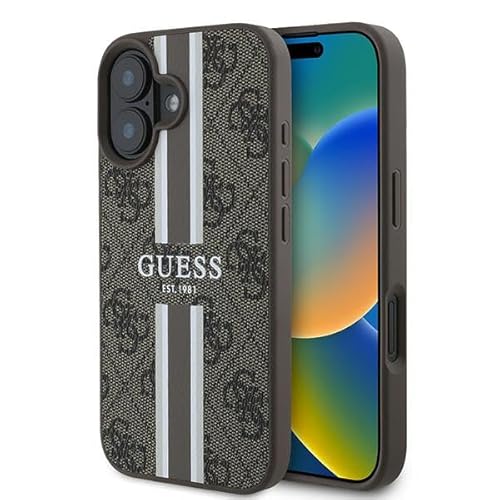 CG Mobile Guess GUHMP16MP4RPSW Hülle für iPhone 16 Plus 6.7" braun hardcase 4G Printed Stripes