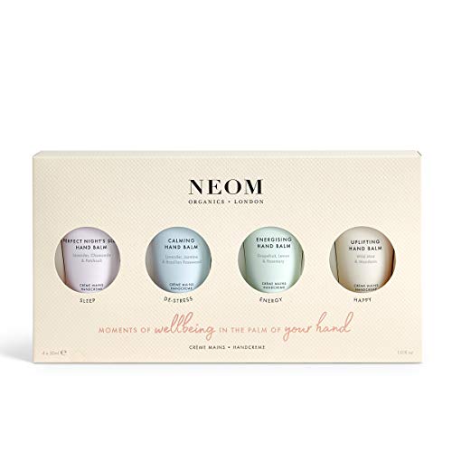 Neom - Moments of Wellbeing in the Palm Of Your Hand Geschenkset | 4 x 30 ml Luxus-Handcremes | Muttertag | Geschenk | ätherisches Öl