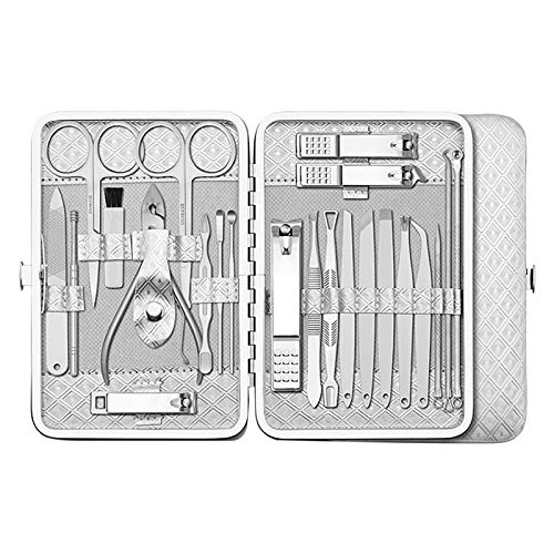 BONAD Zehennagelknipser 23 Stücke/Satz von Maniküre Pediküre Set Nagel Clippers Set Augenbraue Trimmen Akne Entfernung Nadel Maniküre Werkzeug Nagelknipser-Set (Color : Silver)