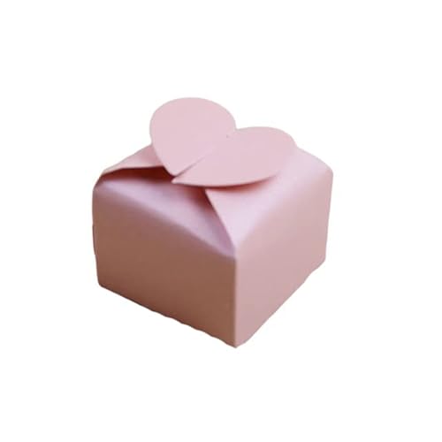 10/20/50 Stücke Liebesherz Papier Pralinenschachteln Hochzeit Gunsten Geschenke Box Falten DIY Verpackungsbeutel Babyparty Geburtstagsfeier Dekoration-Pink,50pcs,6x6x5.5cm