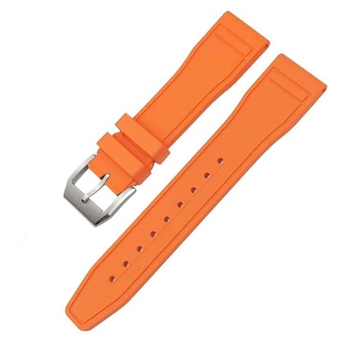 IOTUP FKM Armband aus Naturkautschuk, 20 mm, 21 mm, 22 mm, für IWC Big Pilot's Watches IW3881 IW3777, grün-gelb, bunt, weiches Fluorkautschuk-Armband, 20 mm, Achat