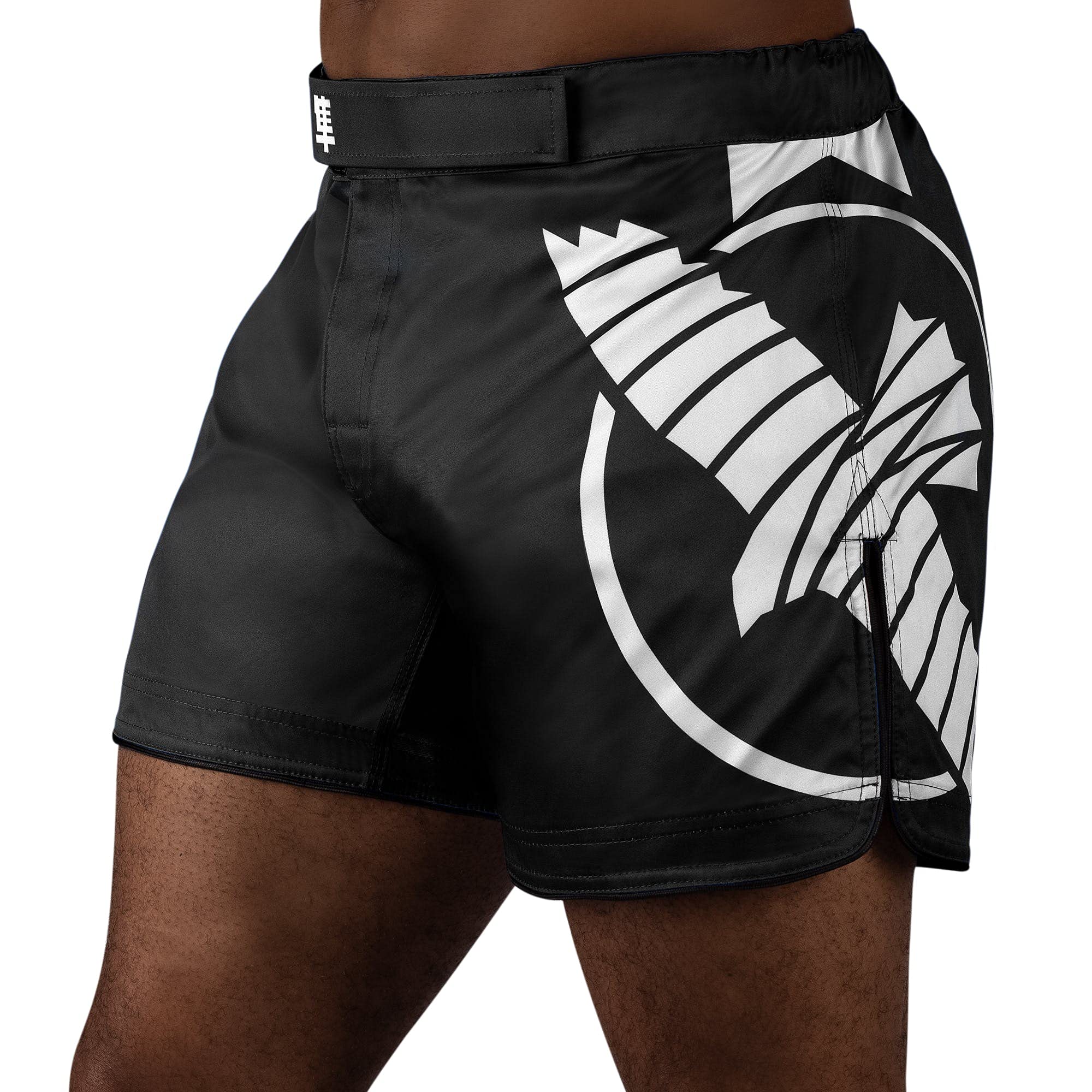 Hayabusa Icon Mid-Length Fight Shorts - Zwart / Wit