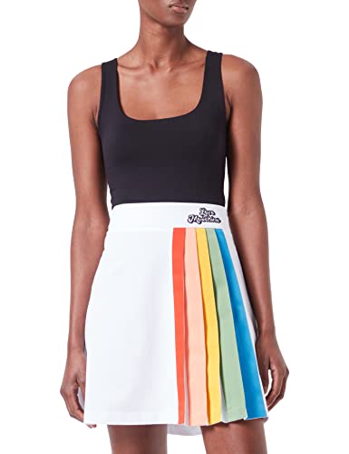 Love Moschino Womens Rainbow Ribbons and Bubble Logo Rock, Optical White, 46