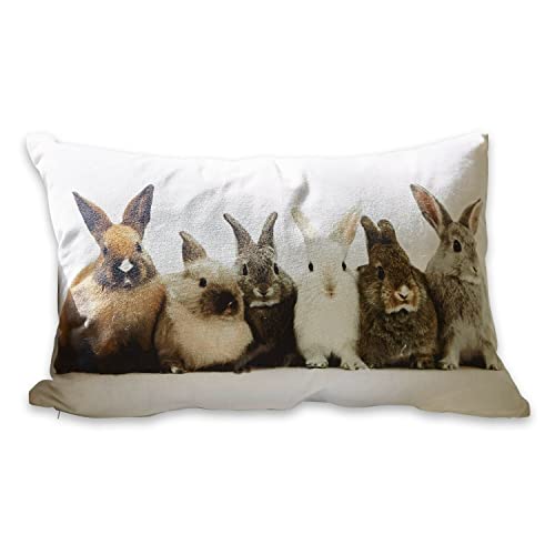 Loberon® Kissen Clique, Ostern, Osterdeko, Baumwolle,Polyester, H/B ca. 40/60 cm, weiß