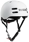 Rugged Helm für Stuntscooter, Skateboard, Inlineskates, Fahrrad - Skatehelm größenverstellbar (M (55-58cm), Weiß)…