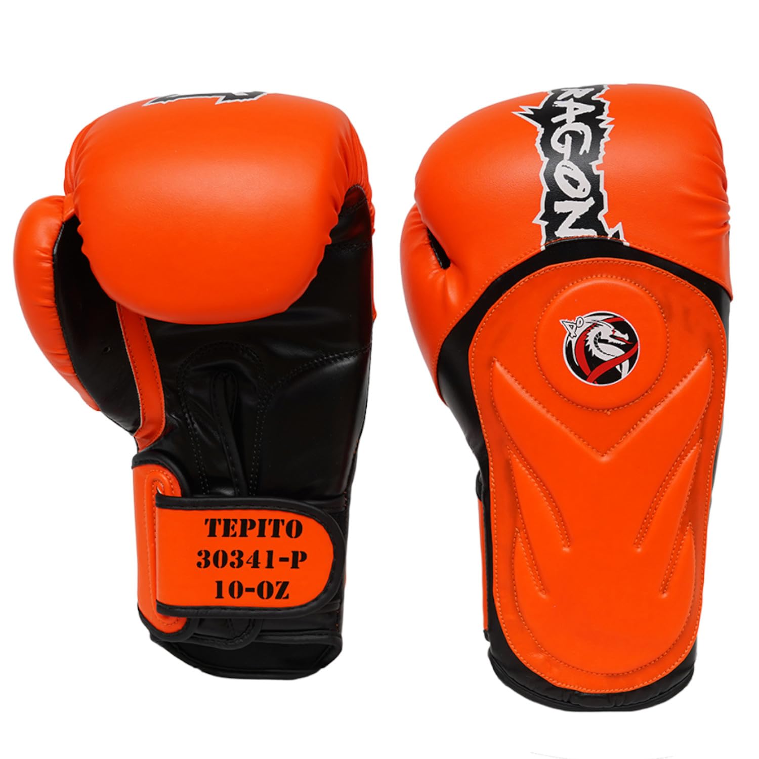 DRAGON DO Tepito Boxhandschuhe männer Herren Boxhandschuhe Kickboxen Muay Thai Boxing Gloves Kampfsport Handschuhe Combat Gloves Boxing Training Schwarz Adult10 12 14 Oz (Orange-Schwarz, 14 Oz)