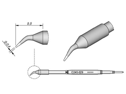 JBC C245032 Lötspitze für T245, spitz