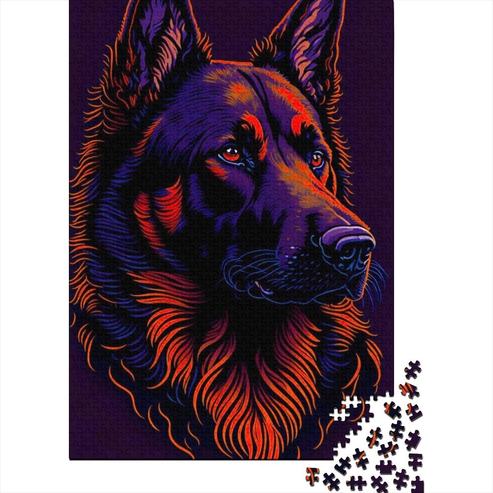 1000 Teile für Erwachsene, schwieriges Puzzle, Tier-Fantasie-Hund, Holzpuzzle für Erwachsene und Teenager, nachhaltiges Puzzle für Erwachsene (Größe 29,53 x 19,69 Zoll)