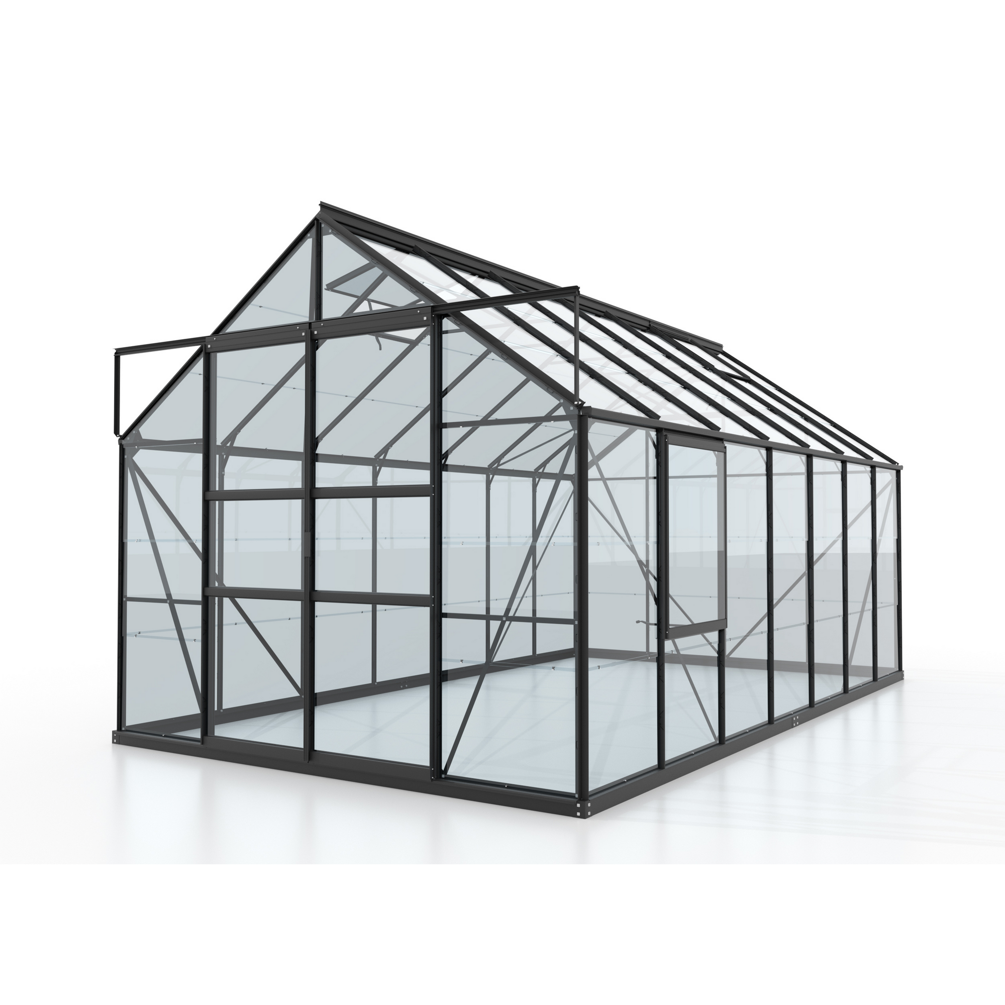 Vitavia Gewächshaus 'Meridian 2 11500' 11,5 m² 254,4 x 441 cm 3 mm Sicherheitsglas schwarz 2