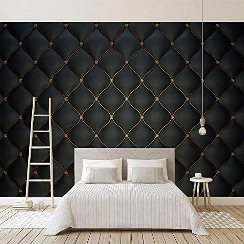 XLMING Schwarzer Deluxe Softpack Küche Esszimmer Arbeitszimmer Wohnzimmer TV Hintergrund Wand 3D Tapete-200cm×140cm