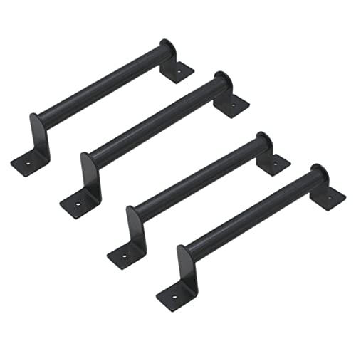 Kiudduy 4Pcs Schwarz Carbon Steel -Zuggriff für Garden Gates Garagen Hardware-Kit