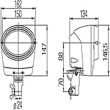 HELLA Xenon Arbeitsscheinwerfer - Oval 100 Integral - 24V - Anbau/Rohrstutzen - Nahfeldausleuchtung - Stecker: AMP - 1GA 996 261-701