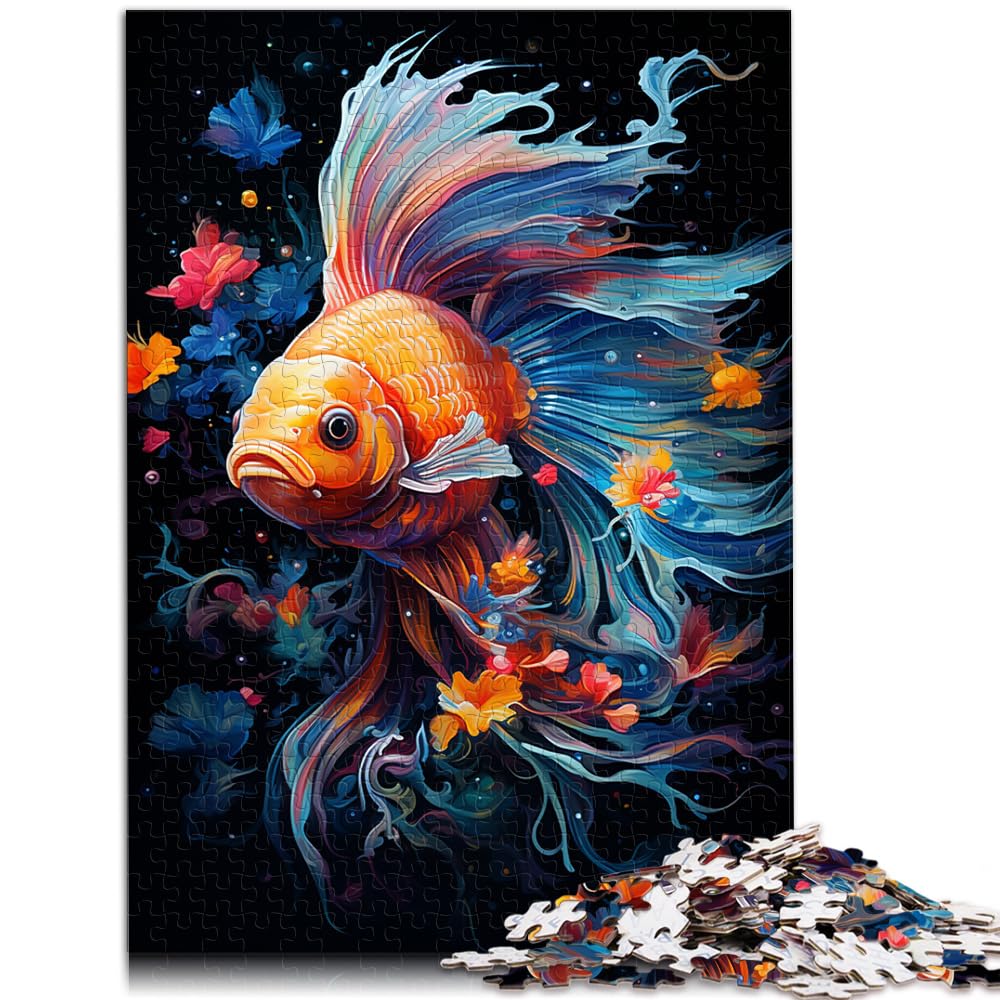 Puzzles, Geschenke, Spielzeug, Bunter Psychedelischer Goldfisch, Puzzle für Erwachsene, 1000 Teile, anspruchsvolles Puzzlespiel und Familienspiel, 1000 Teile (50 x 75 cm)