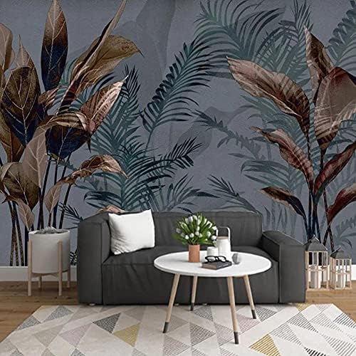 XLMING Vintage Hand Gemalt Abstrakt Tropische Pflanze Küche Esszimmer Arbeitszimmer Wohnzimmer TV Hintergrund Wand 3D Tapete-250cm×170cm