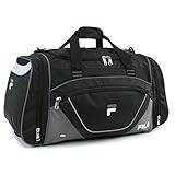 Fila Acer Large Sport Duffel Bag, schwarz/grau, Einheitsgröße, Acer Sporttasche, 63,5 cm (25 Zoll)