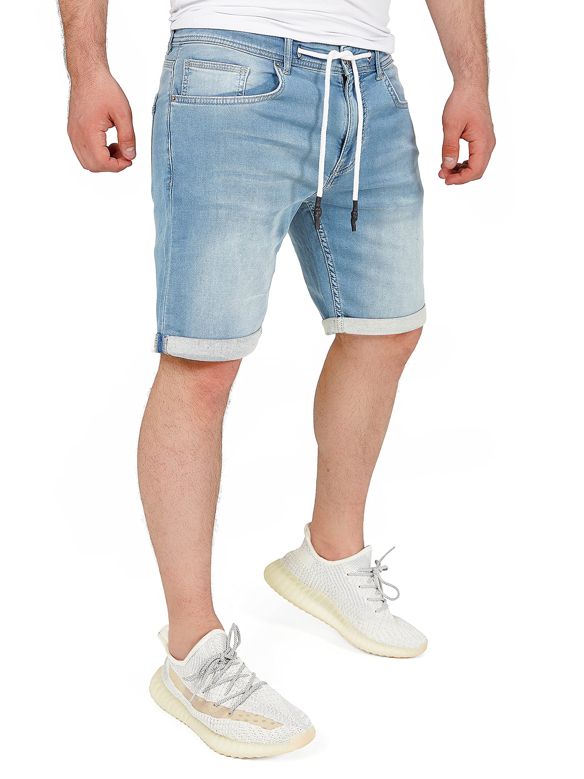 WOTEGA Blaue Jeans Shorts Herren Kurze Hose Männer Herrenmode Stylisch Stretch-Jeans- Short Pants Men Baumwoll Diego, (Captains Blue 184020), W29