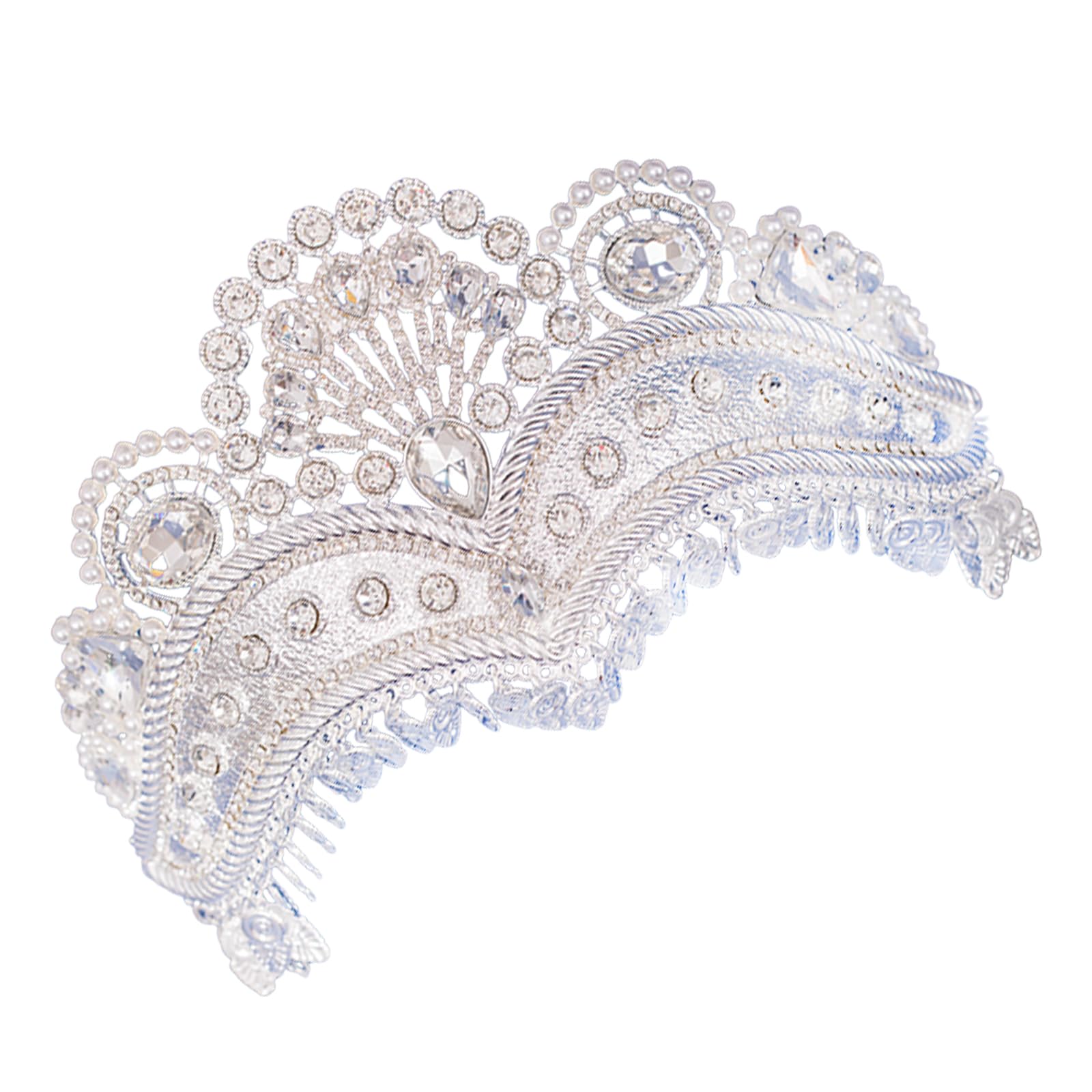 Mllepjdh Elegante Strass-Tiaras, stilvolles Hochzeits-Haar-Accessoire für Frauen, verstellbare Braut-Kopfbedeckung, modischer Schmuck