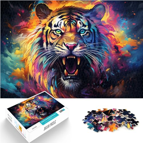 Spielzeug-Puzzle, geheimnisvoller Weltraumtiger, 1000-teiliges Holzpuzzle, lustige Aktivitäten zu Hause, Geburtstagsgeschenk, Reisegeschenk, 1000 Teile (50 x 75 cm)