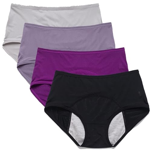 3/4/8 Packs Everdries Leakproof Underwear, Everdries Leakproof Ladies Underwear, Everdries Leakproof Ladies Underwear Over 60, Everdries Leakproof Underwear For Women Incontinence (CN-2XL,4PCS-A)