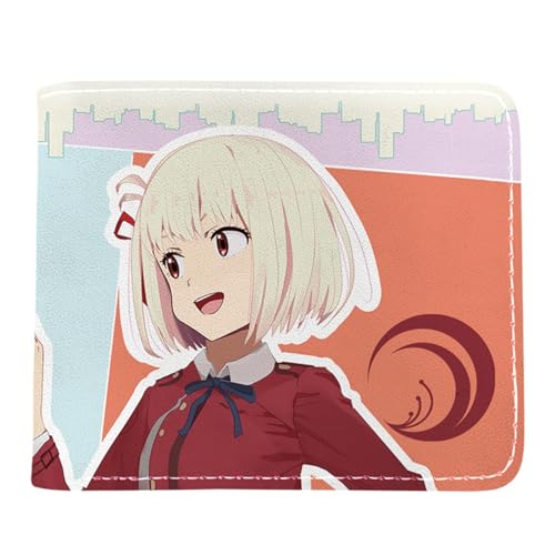 Lycor-is Reco-il Kartenetui Anime, Cartoon-Münztasche Kleine Geldbörse, PU Leather Geldbörse Brieftasche Wallet(Color:Multicolor 12)