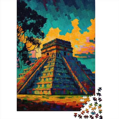 Chichen Itza Puzzle | Puzzle für Erwachsene 1000 Teile für Erwachsene Schwierige Puzzles Interessante Puzzles zur Stressreduzierung 75x50cm