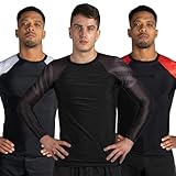 Sanabul Essentials Kompressions-Rashguard für MMA BJJ Wrestling, langärmelig, groß, Schwarz