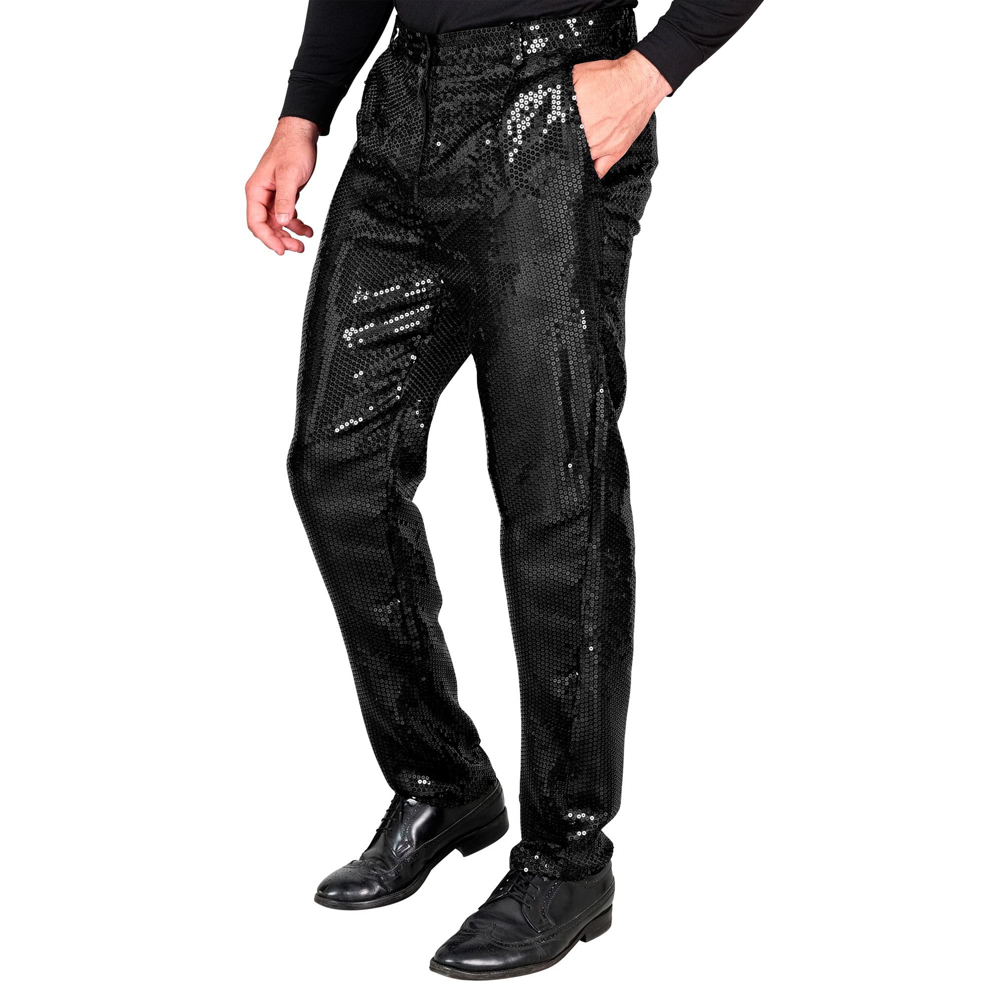 W WIDMANN MILANO Party Fashion - Party Fashion Paillettenhose für Herren, Disco Fever, Schlagermove, Herrenhose