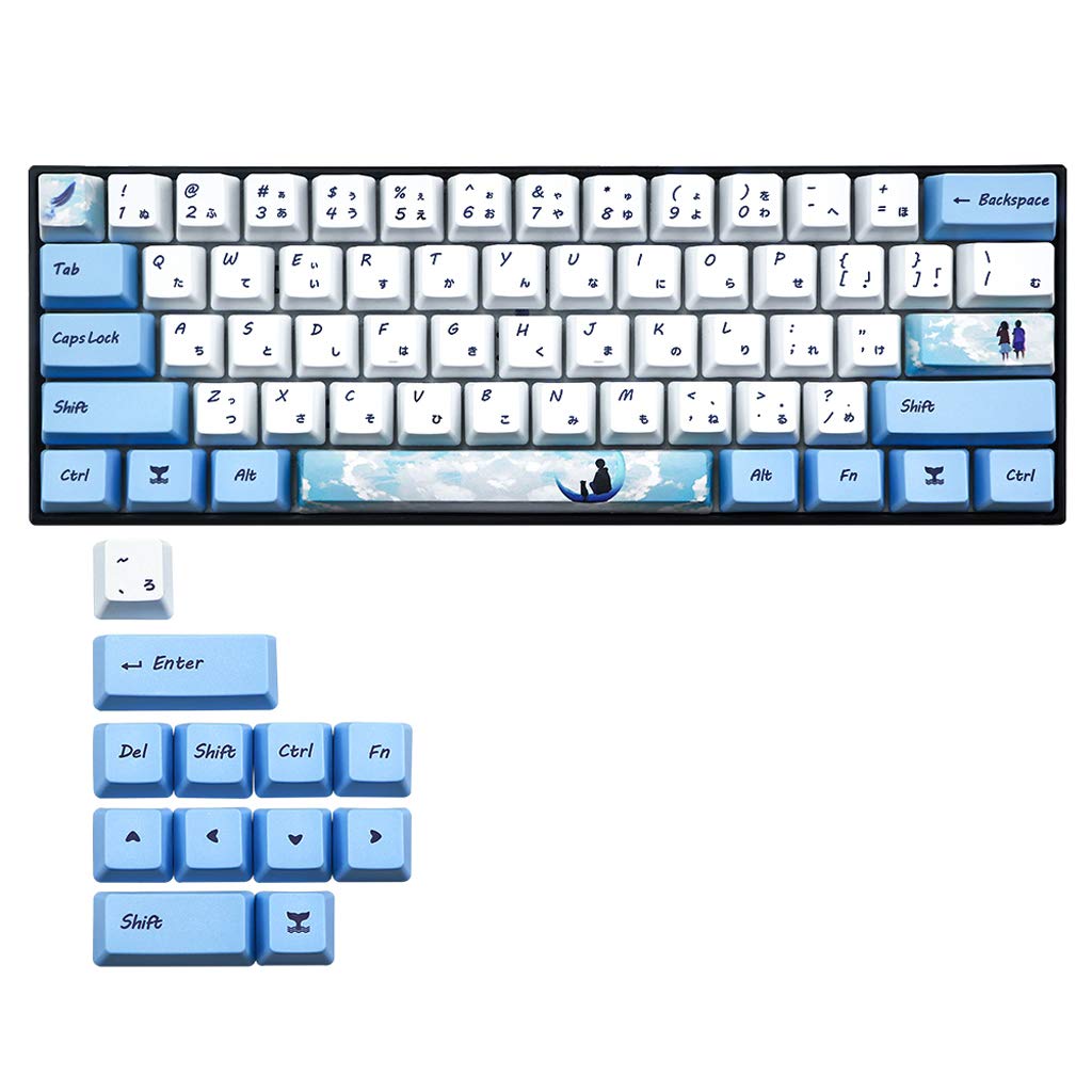 Mllepjdh 73 Tasten Dye Sublimation Mechanische Tastatur Niedliche Tastenkappen PBT OEM Profil Tastenkappe Für GH60 GK61 GK64 Tastatur Tastenkappe Tastenkappen Abdeckungen Tastatur Anime