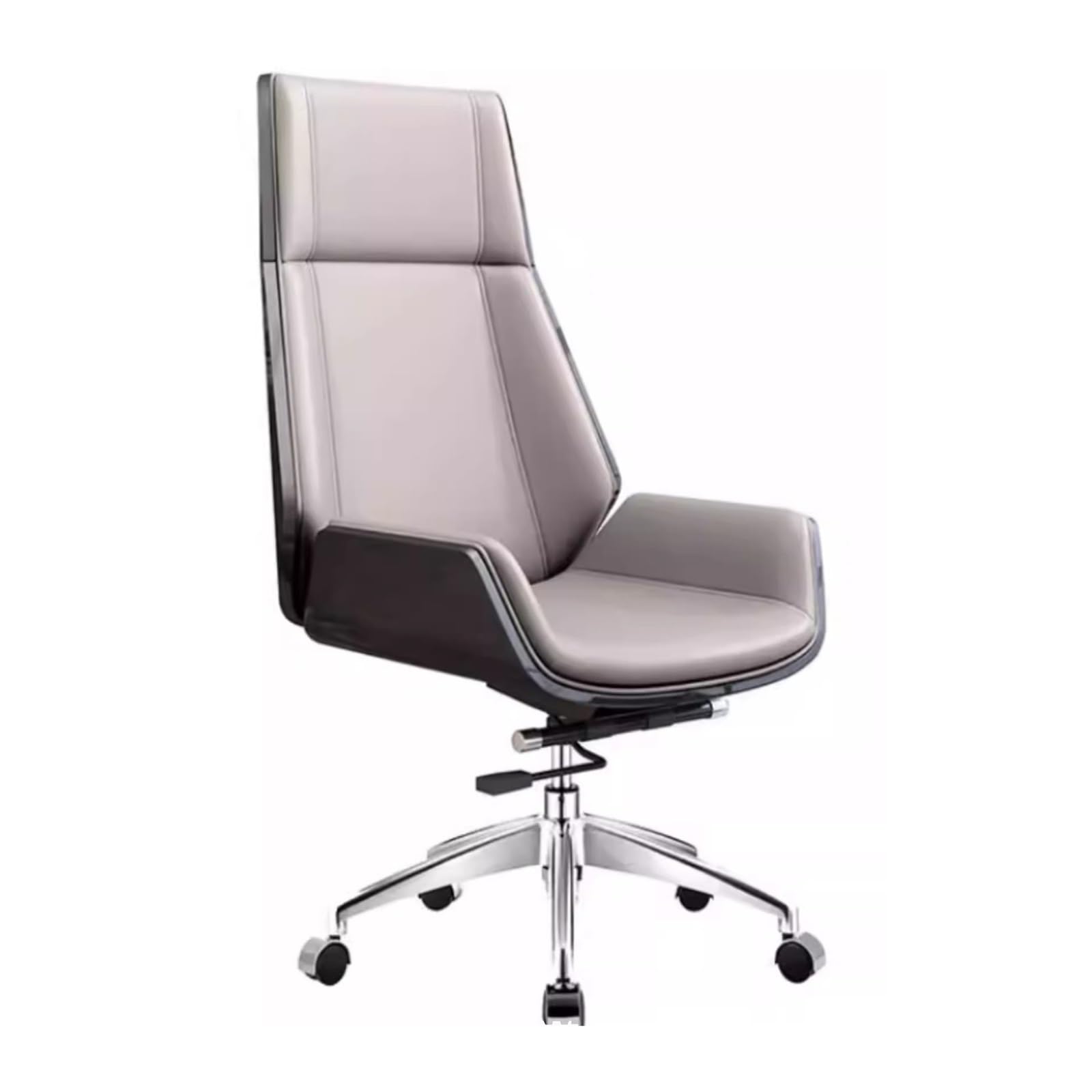 FUHAI-666 Bürostühle Ergonomischer Bürostuhl Home-Office-Schreibtischstuhl ohne Armlehne, hohe Rückenlehne, höhenverstellbar, Roll- und Drehstuhl Schreibtischstuhl(Grigio)