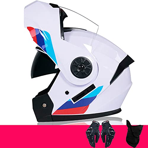 Motorradhelme Erwachsene Modular Helm Flip Up Motorradhelm ECE-Zertifizierung Herren Damen Dual Visor Integralhelme Für Street Bike Racing Motocross ATV Scooter Black