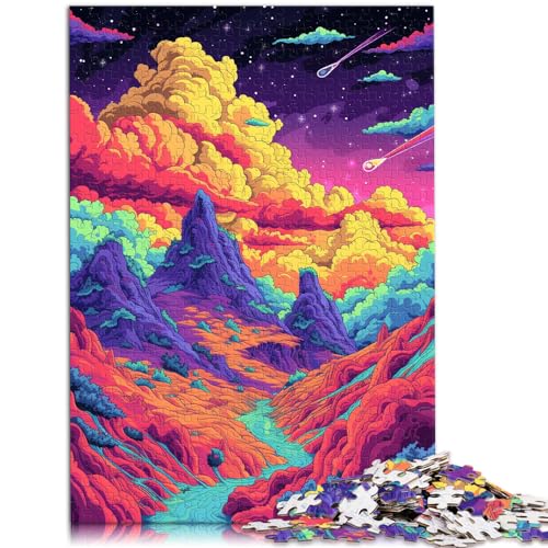 Puzzle für psychedelische Landschaftskunst für Erwachsene, 1000-teiliges Puzzle, Holzpuzzle, Familienspiele, Weihnachts- und Geburtstagsgeschenke, 1000 Teile (50 x 75 cm)