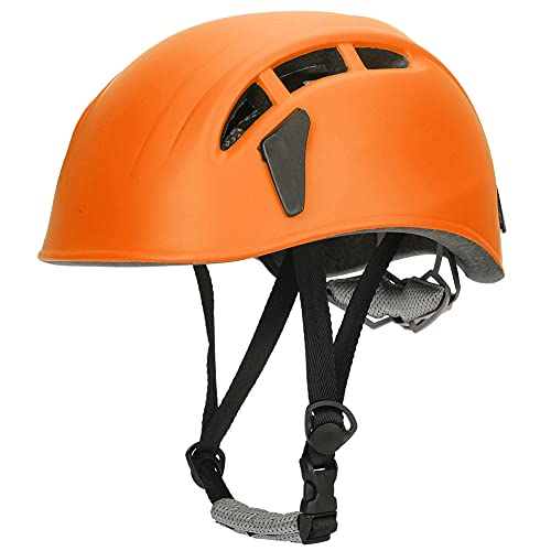 RiToEasysports Schutzhelm, Outdoor Sport Safety Head Protector Gear Helm zum Bergsteigen Klettern Rollschuhfahren Höhlenforschung, Bungee Jumping, Radfahren(Leuchtendes Orange) Wandercamping