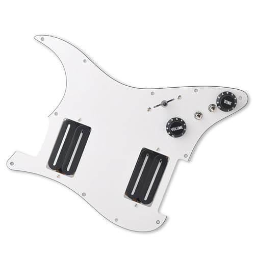 Standard-Pickguard-Tonabnehmer HH E-Gitarren-Schlagbrett-Tonabnehmer, exquisite weiße Gitarren-Schlagbrett-Teile, schwarzer Tonabnehmer