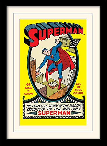 Pyramid International Superman (No.1) 30x40 cm montiert und gerahmt, Mounted 250GSM PAPERWRAP MDF, Mehrfarbig, 44 x 33 x 4 cm