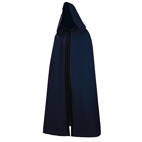 WANGTIANXUE Herren Umhang Mittelalter Renaissance Gothic Kapuzenumhang Schwarz Kleidung Hexenmantel mit Kapuze Faschingskostüme Männer Halloween Karneval Cosplay Costum